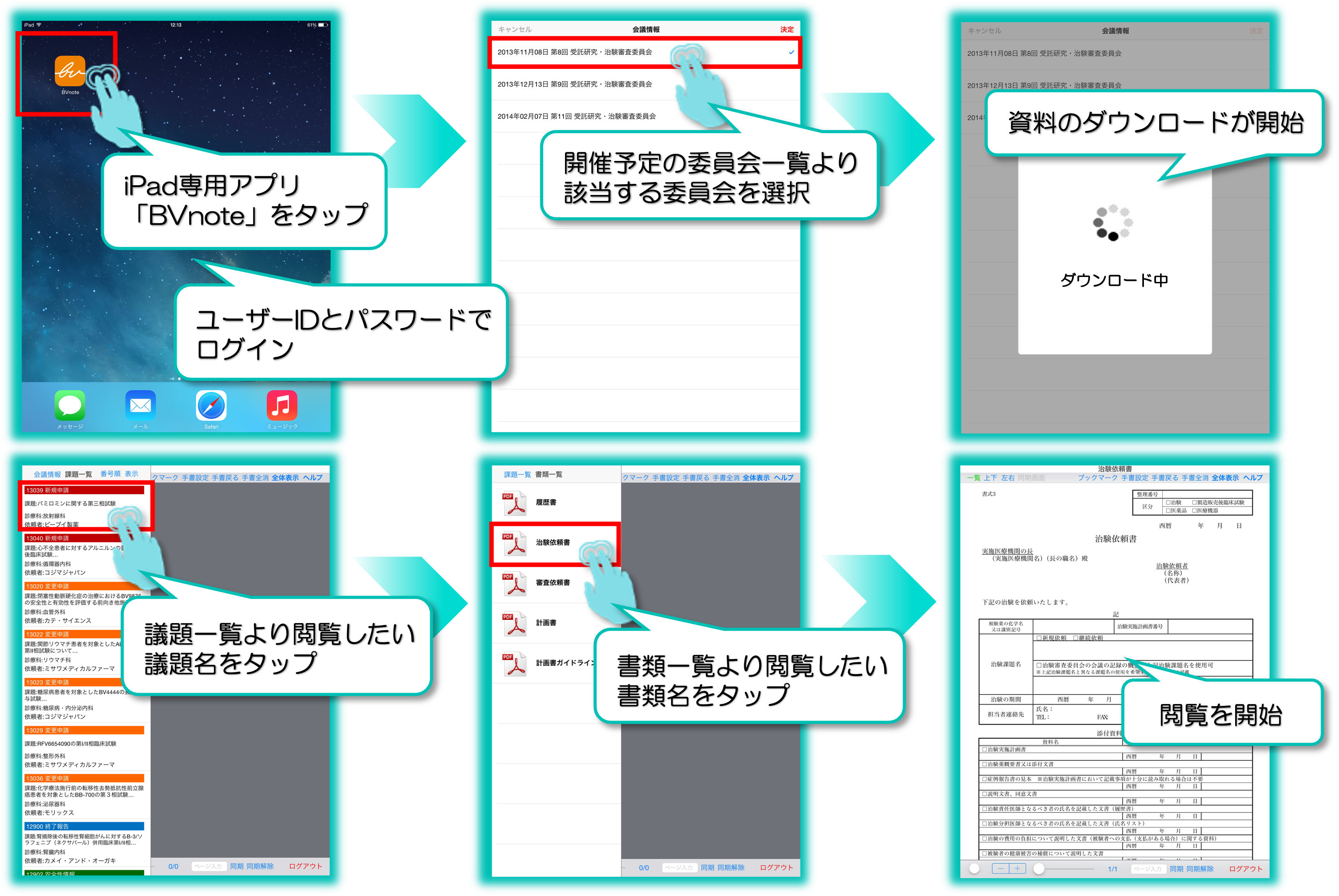 iPad閲覧の手順